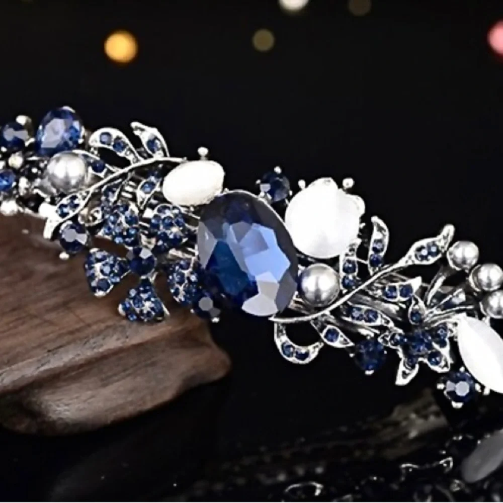 Single Hair Accessories Barrettes For Women Crystal Butterfly Peacock Fl…